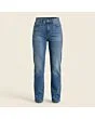 Women's straight jeans, made to measure, mid wash, front view
