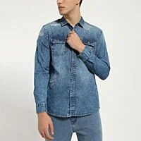 Acid Wash Denim Shirt