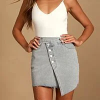 Asymmetric Denim Skirt