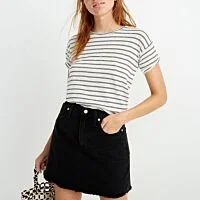 Black Denim Mini Skirt