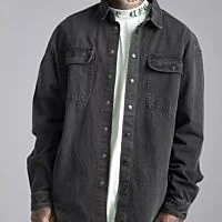 Black Oversized Denim Shirt