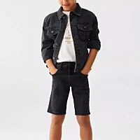 Black Slim Fit Denim Shorts