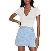 Buttoned Denim Skirt