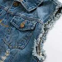 Cropped Denim Vest