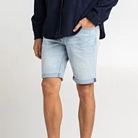 Cuffed Denim Shorts