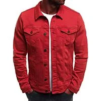 Dark Red Denim Jacket