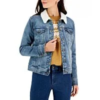 Denim Jacket with Sherpa Collar