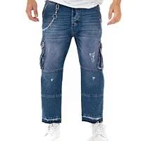 Distress Cargo Jeans