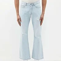 Distressed Bell Bottom Jeans