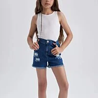 Distressed Denim Shorts