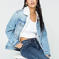 Oversized Denim Sherpa Jacket