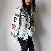 Oversized Patched Denim Jacket