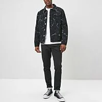 Paint Splatter Denim Jacket