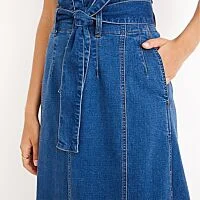 Paper Bag Midi Skirt