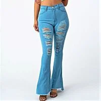 Ripped Bell Bottom Jeans