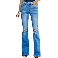 Ripped Bootcut Jeans