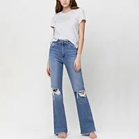Ripped Flared Jeans