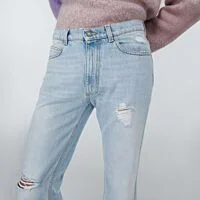 Ripped Flared Leg Jeans