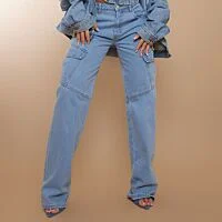 Straight Fit Cargo Jeans