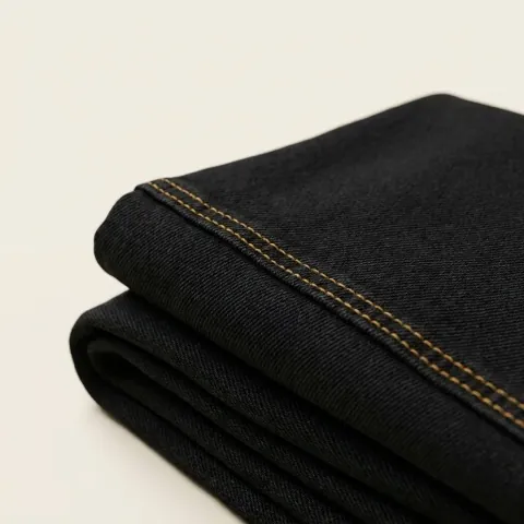 Swatch of black denim