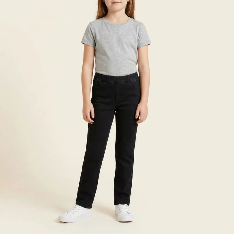 Adaptive Jeans for Kids: Kids' Pull-On Adaptive Jeans jeans worn on a model