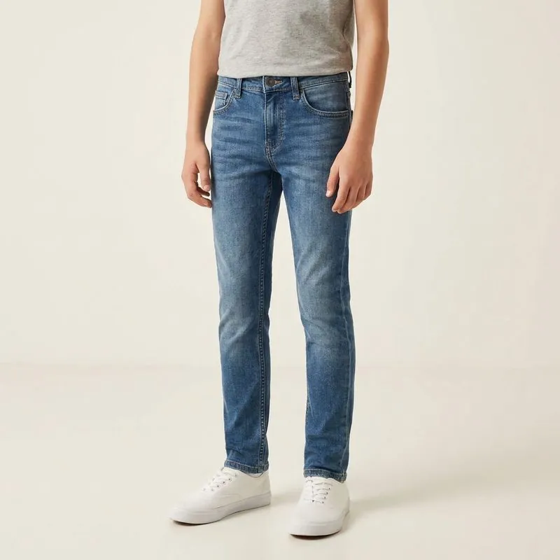 Slim Fit Jeans for Kids: Kids' Slim Custom Jeans jeans worn on a model