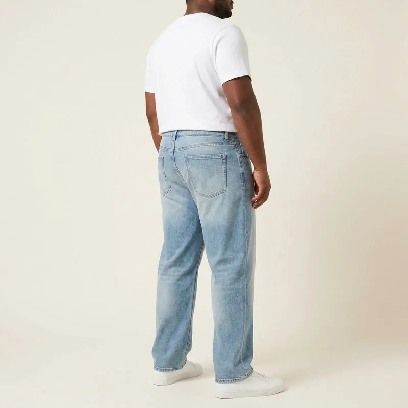 Big & Tall Jeans: Relaxed jeans worn on a model