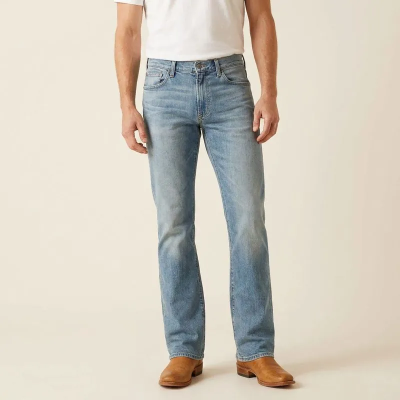 Tall Men's Jeans: Bootcut jeans worn on a model