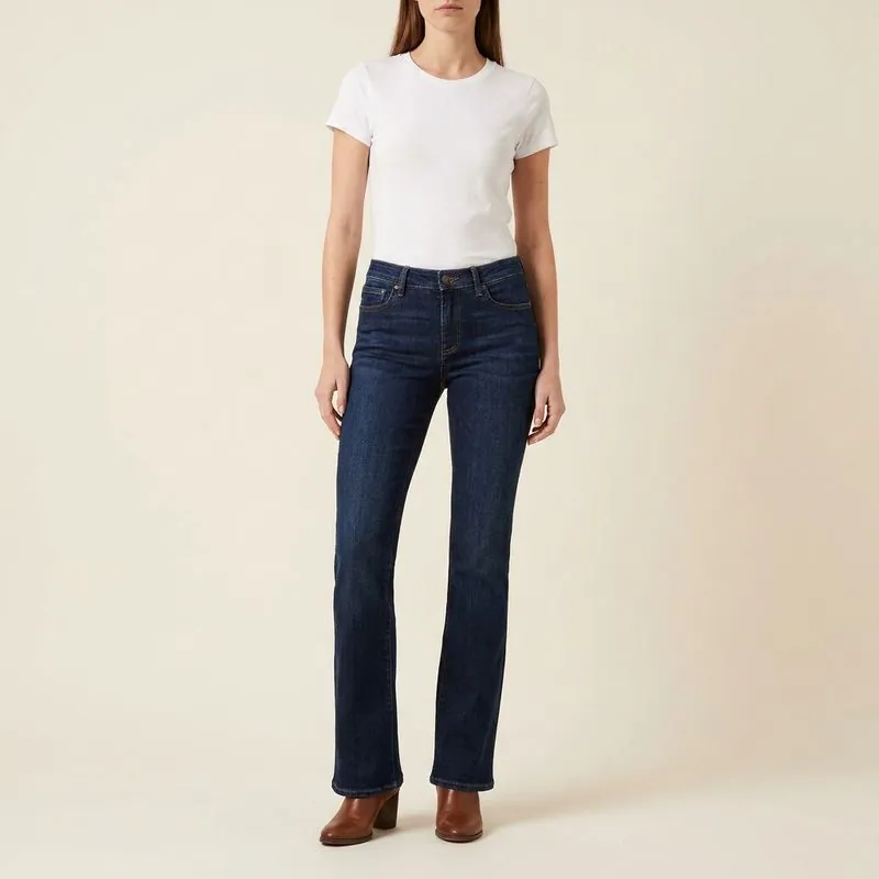Tall Women's Jeans: Bootcut jeans worn on a model