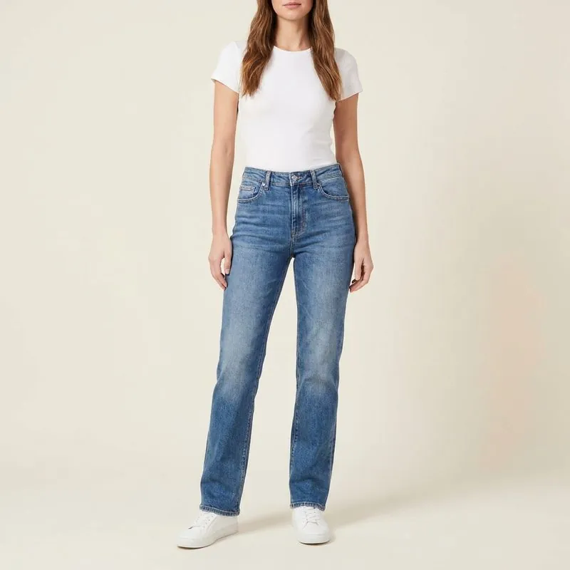 Tall Women's Jeans: Straight jeans worn on a model