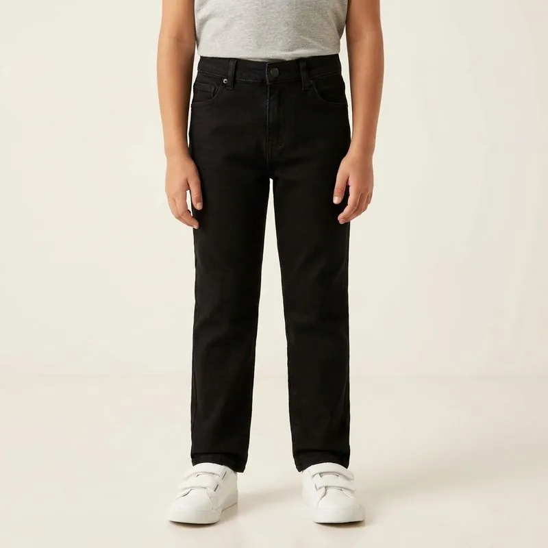 Kids' Husky Custom Jeans in black, worn on a model