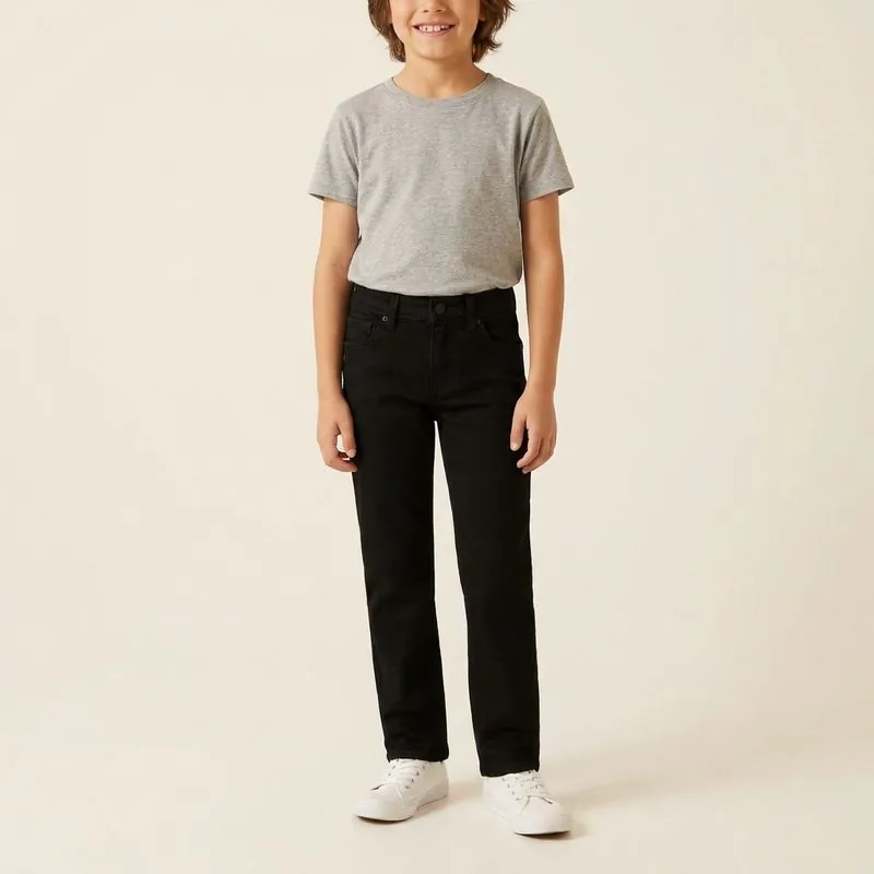 Kids' Regular Custom Jeans jeans in black wash, worn on a model