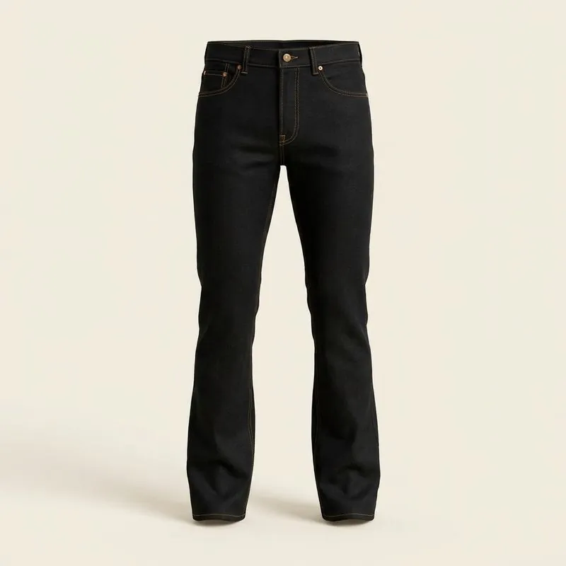 Bootcut jeans in black wash, front