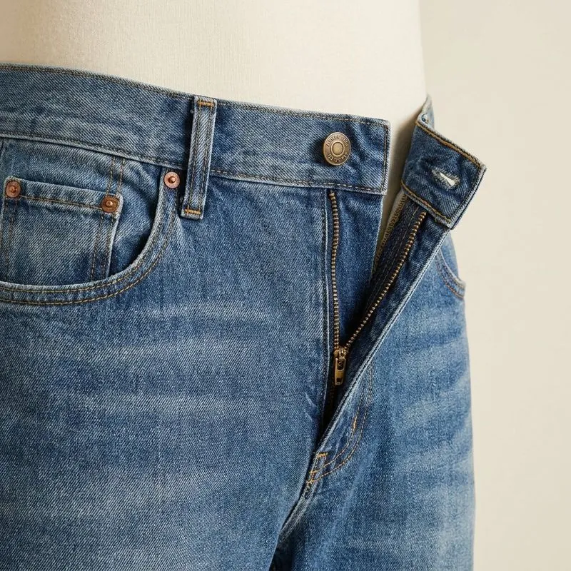 Relaxed jeans, close-up