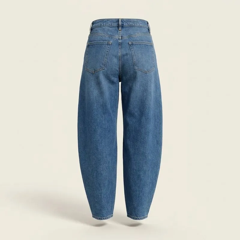 Barrel jeans, back view