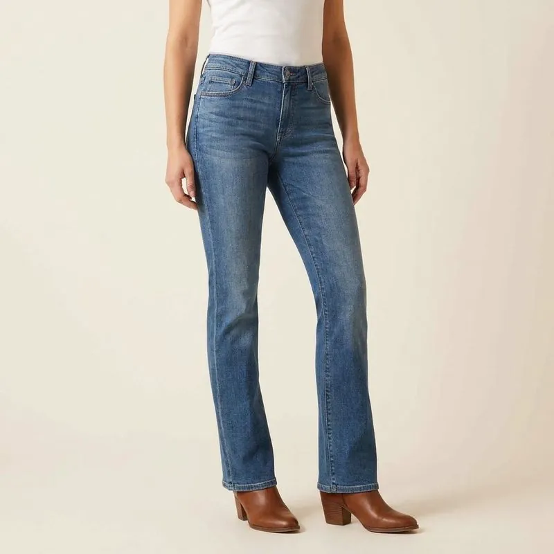 Bootcut jeans, worn on a model