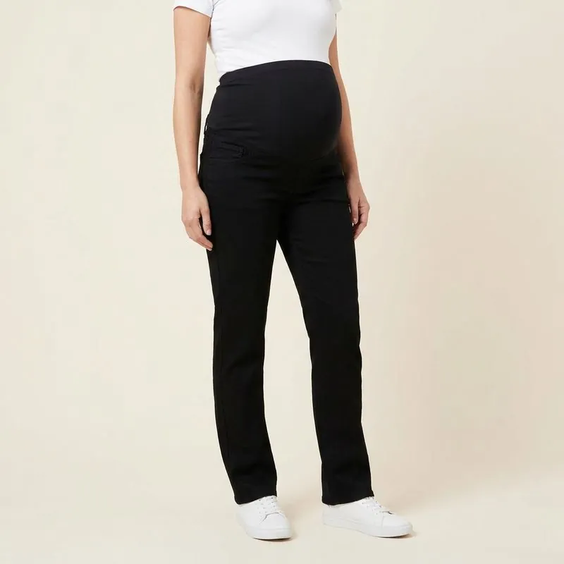 Maternity jeans, black, worn on a model
