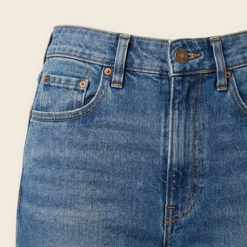 Straight jeans, close-up